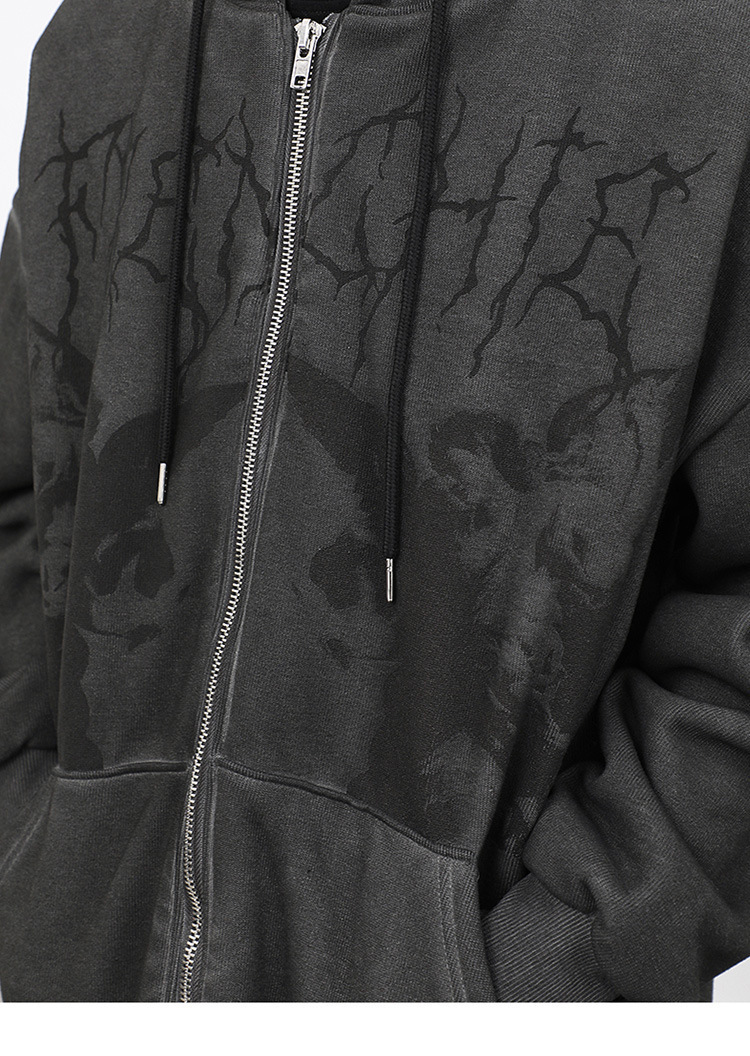 Loose Street Zippered Cardigan Jacket